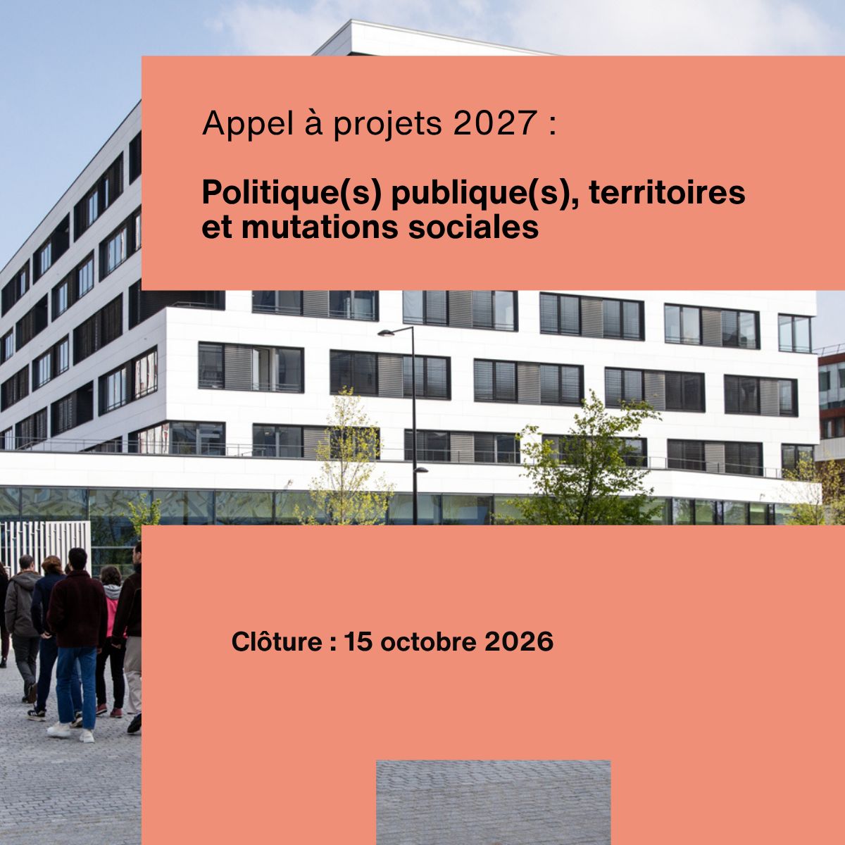 Appel à projets | Politique(s) publique(s), territoires et mutations sociales | MSH Paris Nord & SD Seine-Saint-Denis | Jusqu’au 15 octobre 2026 Appel à projets | Politique(s) publique(s), territoires et mutations sociales | MSH Paris Nord & SD Seine-Saint-Denis | Jusqu’au 15 octobre 2026